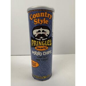 Vintage 1970s Pringles Country Style Hearty Potato Chips Can - Empty Canister!